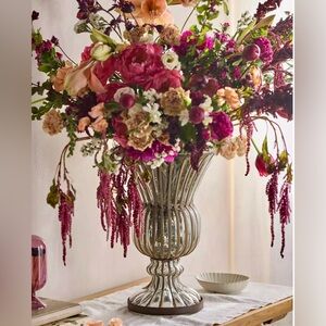 Athropologie Terrain Glass & Iron Flare Vase NWT